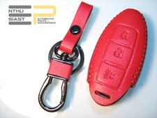 NISSAN Leder Schlüssel Etui FFB Cover Hülle Case Schlüsselanhänger Rot
