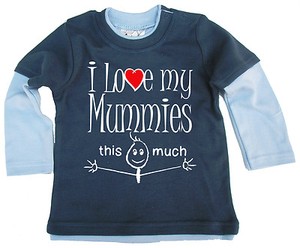 Lgbt Ropa De Bebe I Love Mi Momias Este Much Manga Larga Top Skater Mummys Ebay
