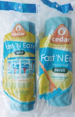 O Cedar Fast  N Easy Roller Sponge Mop 8.5  Refill Blue Discontinued 2pack