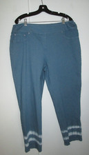 NWT Ruby Rd. Size 16 Marine Blue Cotton Blend Tie Dyed Ankle Capri Pants