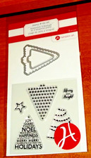 CLEAR ACRYLIC HAMPTON ART STAMPS  DIE SET CHRISTMAS TREES II wks CTMH blk