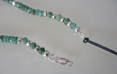 collana unisex smeraldi e argento 925 berillo verde Seminole emeralds necklace - Foto 6 di 10
