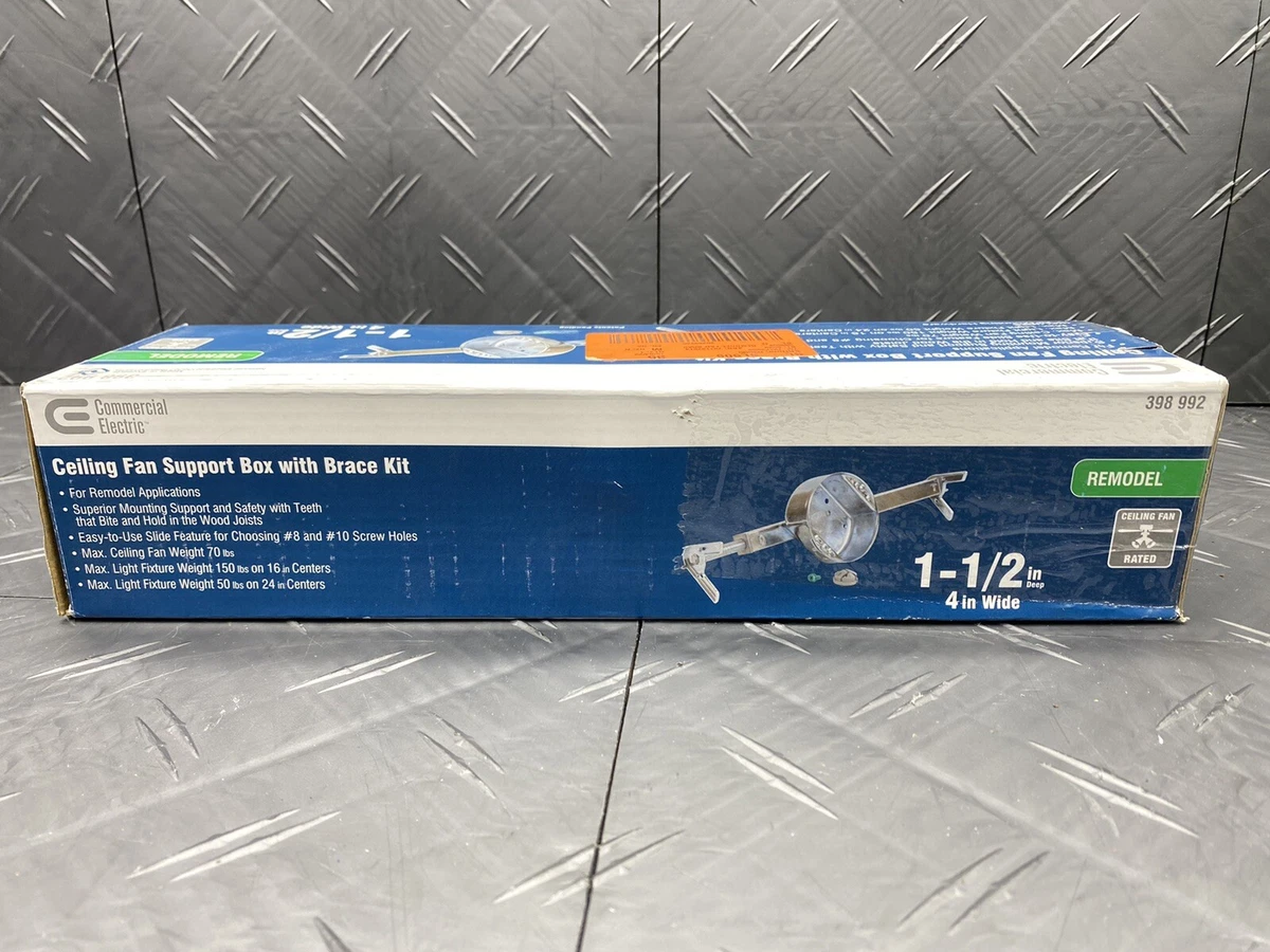 Commercial Electric Ceiling Fan Support Box With Brace Kit Installation