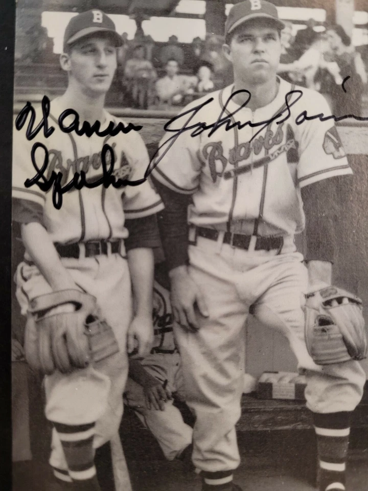 Warren Spahn & Johnny Sain JSA Certified Signed Photo MLB Boston Braves - Image 2 of 3