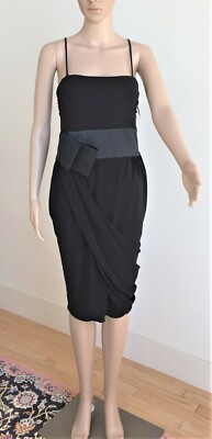  NWT Armani Collezioni by Giorgio Armani Black Cocktail Dress Sz 8 U.S. 44 Italy