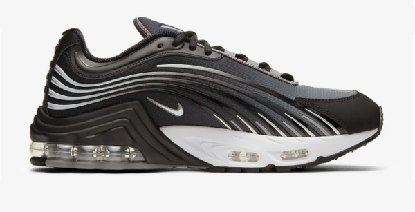 air max plus black white  and  reflect silver