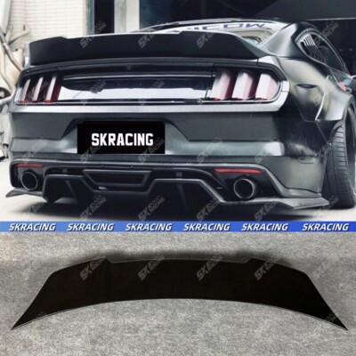 Gloss Black Ducktail Rear Trunk Spoiler Wing Fits 15-20 Ford Mustang GT500 GT350