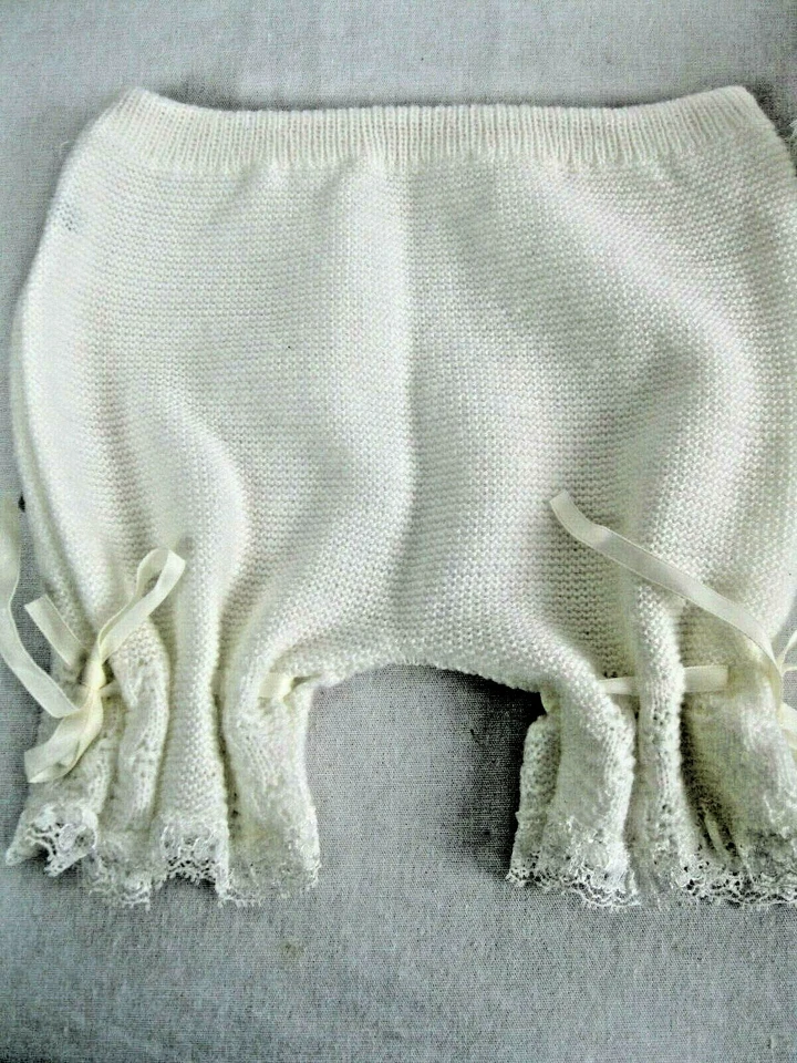 De colección. Suéter para bebé tejido crema/rosa LOVE SPUN por celebridad Bloomers 3-6 M Japón Foto 3 de 4