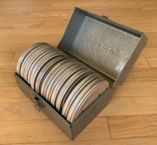 METAL 8MM FILM CASE / (12) Empty 5" Diameter Canisters