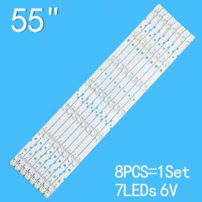 NEW 8pcs LED Backlight Strips For TCL 55D8 3030F2 1 8X7 LX20190404