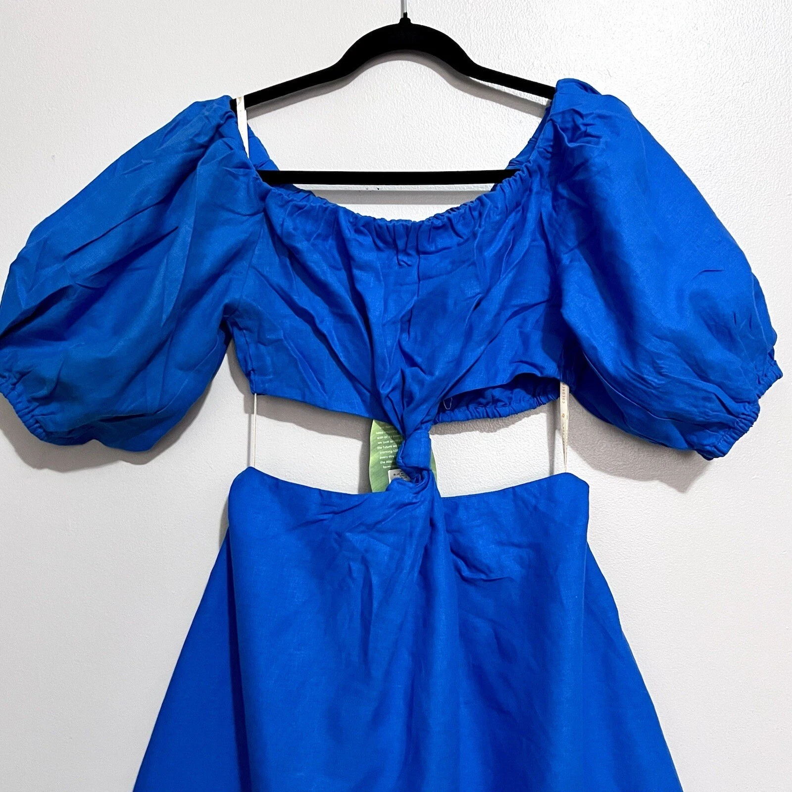 PALM ANGELS Abito nuovo con etichette Farm Rio blu midi nodo senza spalline S OUT ONLINE AL DETTAGLIO $200