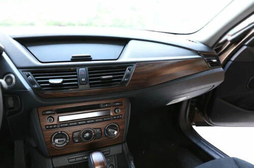 Para BMW X1 E84 2010-2015 Madera de pino Grano Consola Central Salpicadero Panel Borde Foto 3 de 4