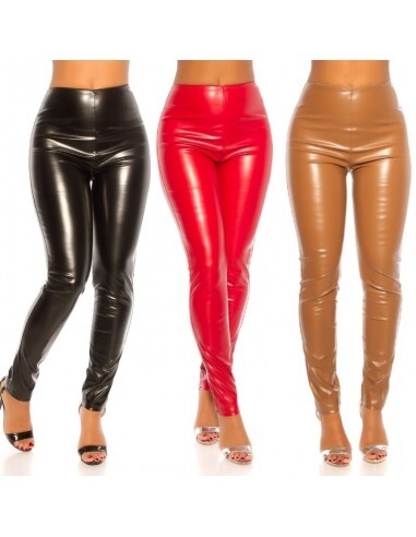 Pantaloni in ecopelle lucidi aderenti pantacollant leggings elasticizzati  sexy | eBay