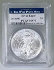 New Listing2013-W $1 American Silver Eagle PCGS MS70 - West Point Label