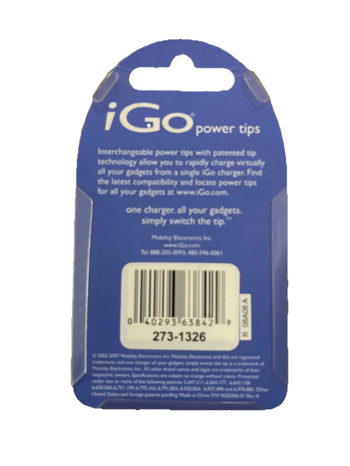 iGo Power tip. Interchangeable Power Tips For Devices. 273-1326. R08A08 A. New - Image 2 of 2
