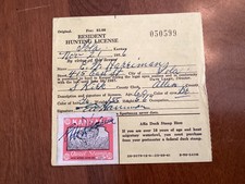 ICOLLECTZONE  1957 Kansas Quail Stamp on License XF used (A900)