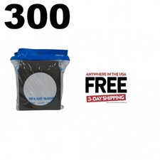 300 Black Paper CD Sleeves with Window  Flap  1-3 DAYS