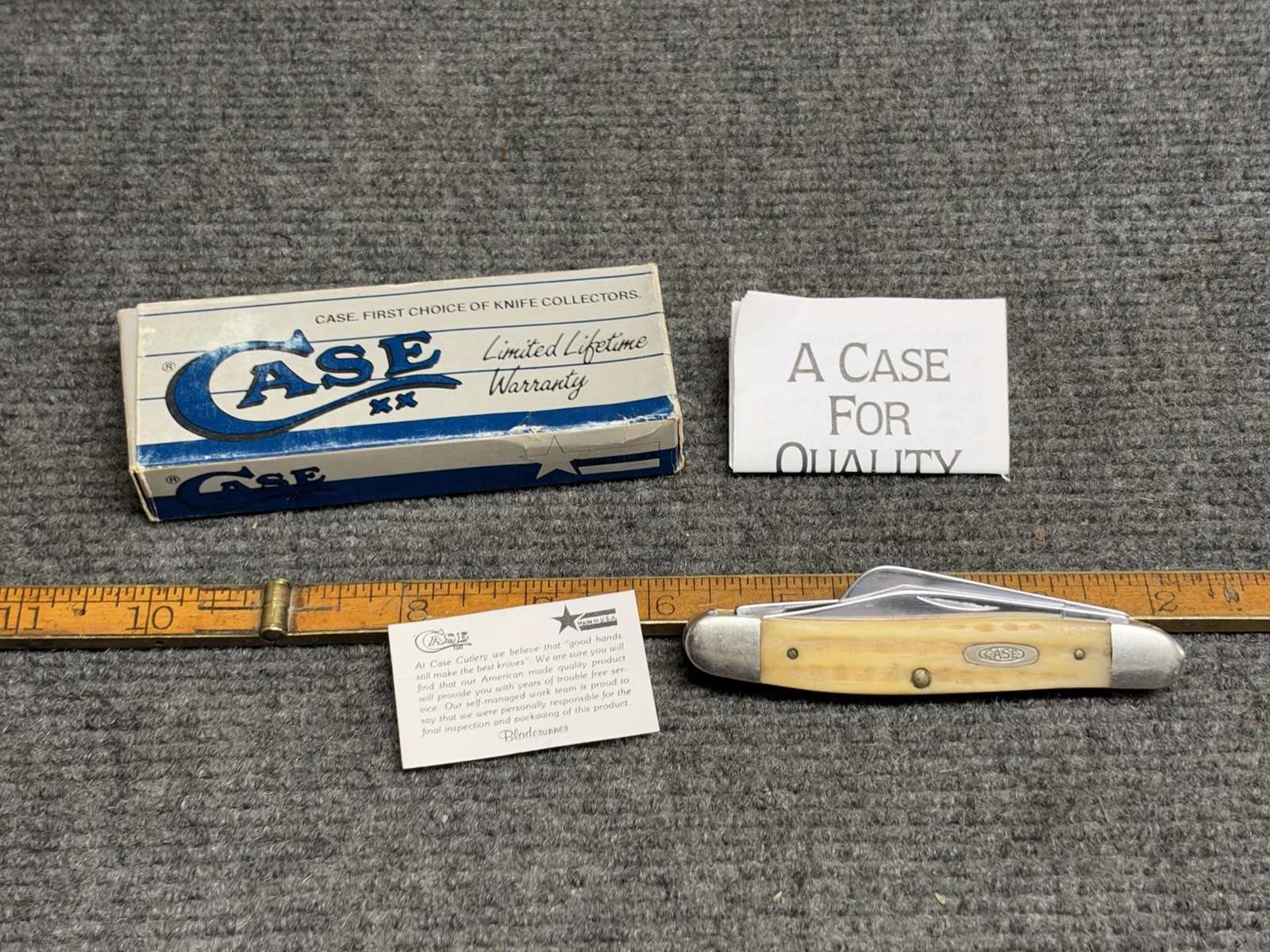 CASE XX 6347 SS Tan Bone Stockman 3-Blade Pocket Knife USA, 1992 With ...
