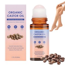 50ml Organic Castor Oil with Rose Quartz Roll...