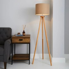 Lampada da terra treppiede in legno Dunelm Jandia - Nuova con scatola mai aperta