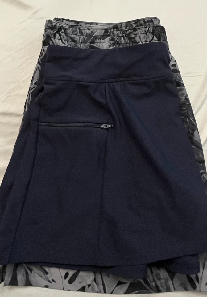 Lot of 2 Women’s Athletic Skirts / Swim Skorts – Size XL & 16 – Navy + Tropical - Image 2 of 4