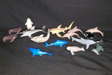 Lot Of 16 Marine Animals Wildlife Ocean Creatures, Whales, Dolphins, Shark, Seal