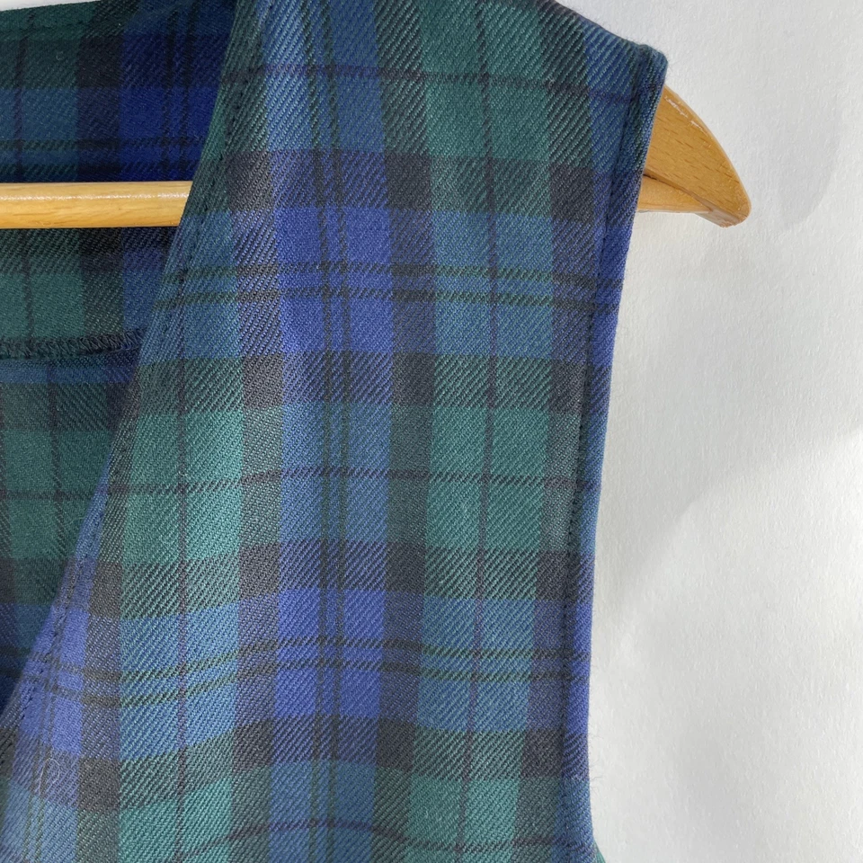 Vestido de Colección Pendleton Lana a Cuadros Tartán Botón Delantero Largo Talla Mujer 12 Foto 3 de 4