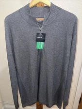 NWT EDDIE BAUER Frigid Ridge 1/4-zip Active Grey Sweater Men 2XL Eco Merino NEW
