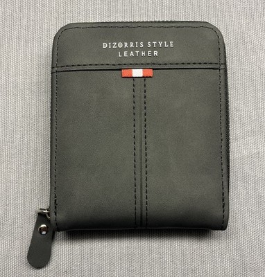 Dizorris Style Leather Men s Womens Wallet Color Blackish Gray