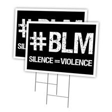 Black Lives Matter Silence  Violence Yard Sign outdoor plastic coroplast window