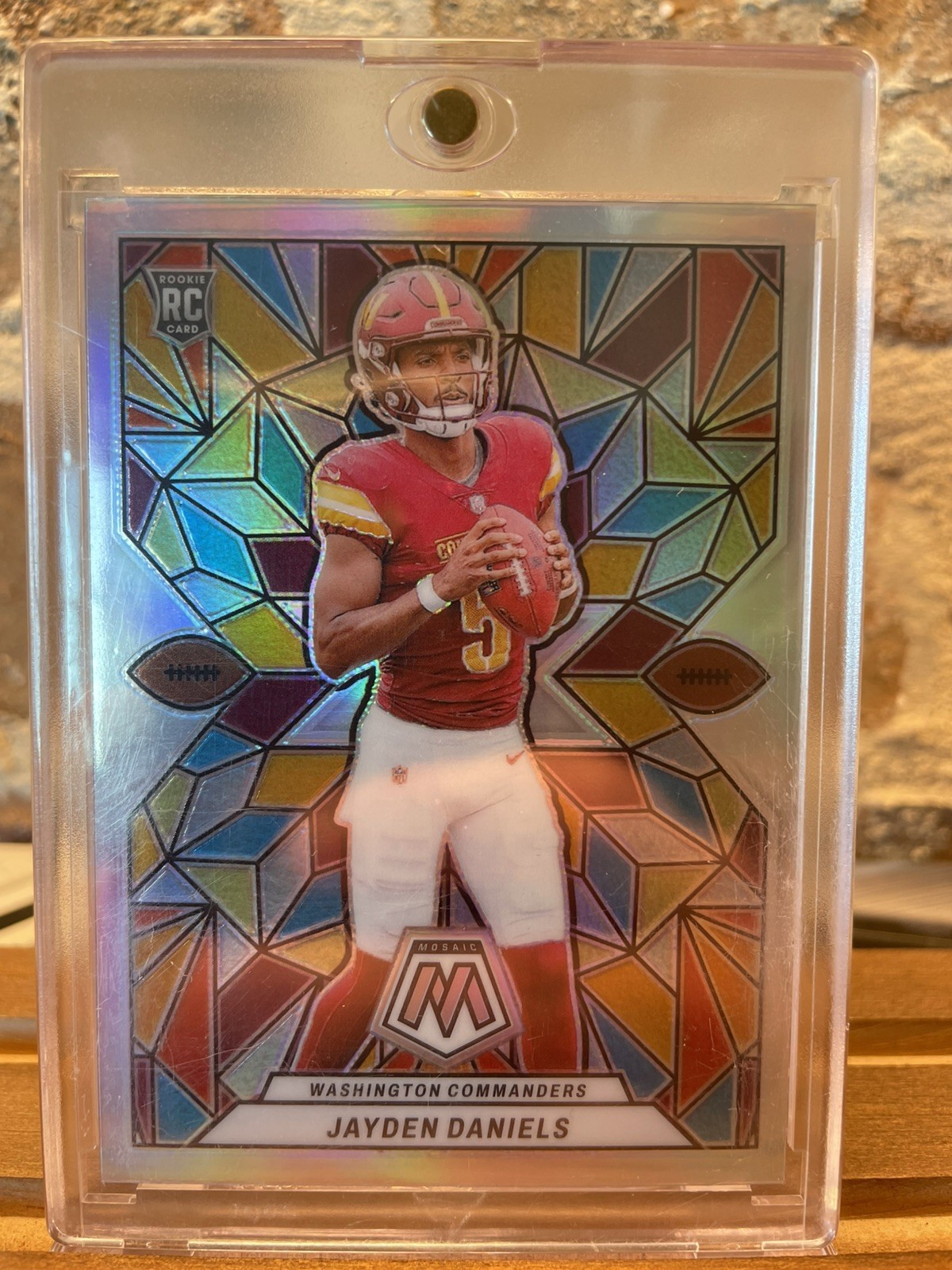 2024 Panini Mosaic Football Jayden Daniels Rookie Stained Glass Case Hit SSP