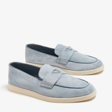 Prada Men's Saint Tropez Triangle Logo Suede Loafers 995 8