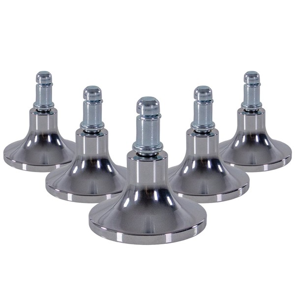 Bodengleiter FüR BüRostuhl Stift 11Mm / 65Mm StandfüßE 5Er Set Alu Verchromt-image