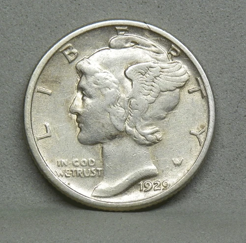 1929-S MERCURY HEAD DIME, XF (#2)