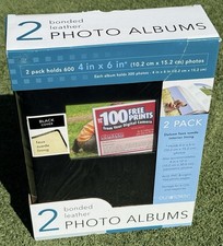 Old Town 2 Pack Bonded Leather Photo Albums 600 4x6 Photos NOS
