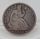 1854 Seated Liberty W/Arrows Half Dollar 50C Silver Lot.H35