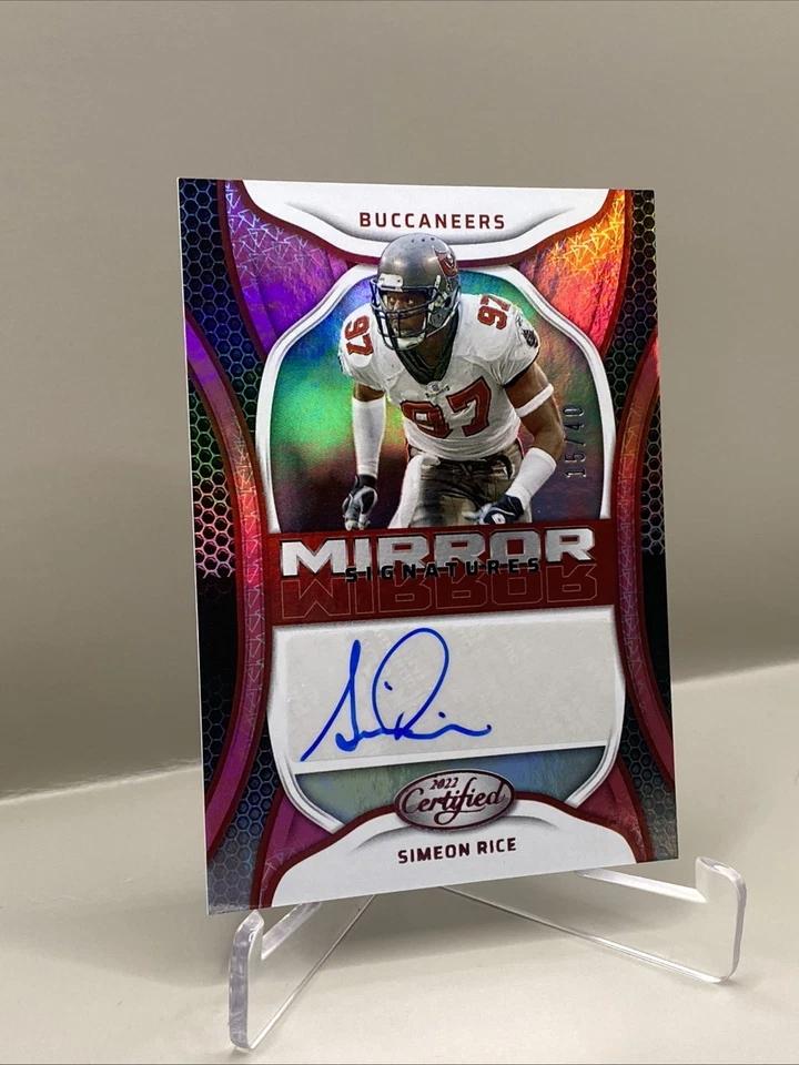 2022 Panini Certified. Simeon Rice. 15/40 Auto Pink Mirror - Image 2 of 4