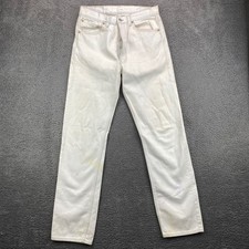 Vintage Levis 501 Jeans Mens 32x32 White Denim Made in USA Cotton Distressed