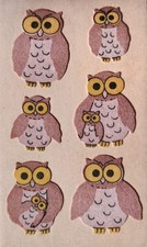  FUZZY Stoffsticker MAXI 7x12 cm Eulen vintag...
