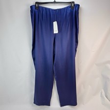 NWT Eileen Fisher Cobalt Blue 100 Silk Wide Leg Trouser Dress Pants Plus Sz 2X