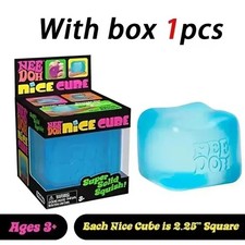 Squeezable Stress Cube - Soft Gel Fidget Toy for Focus