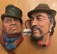2 Vintage Bossons Chalkware Heads, Bill Sykes...