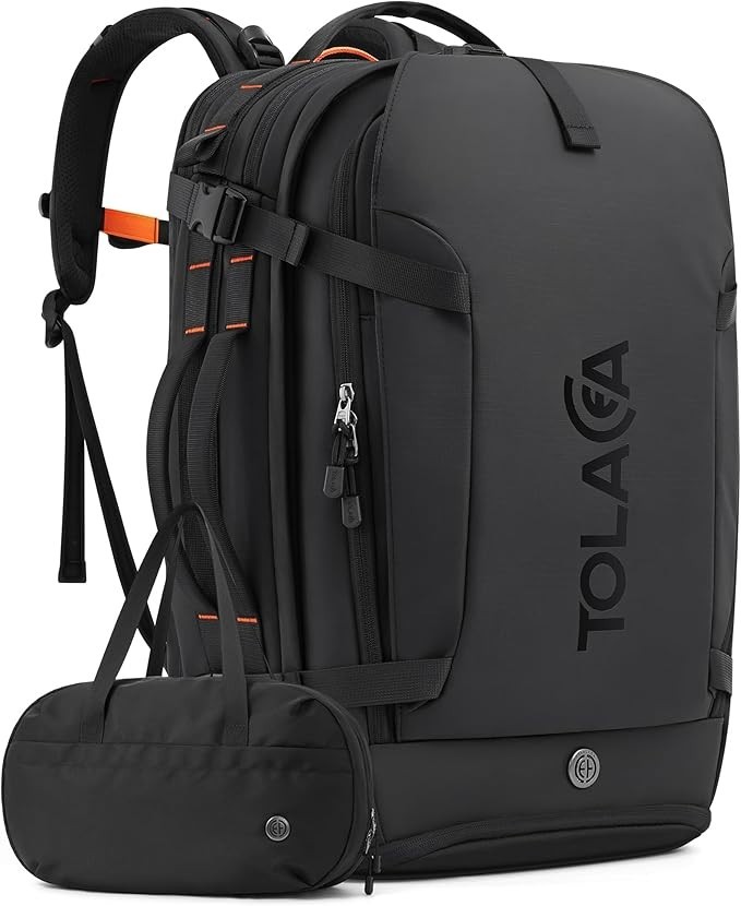 (NEW) Tolaccea Travel Laptop Backpack, Friendly Flight Approved Carry-on - BLACK