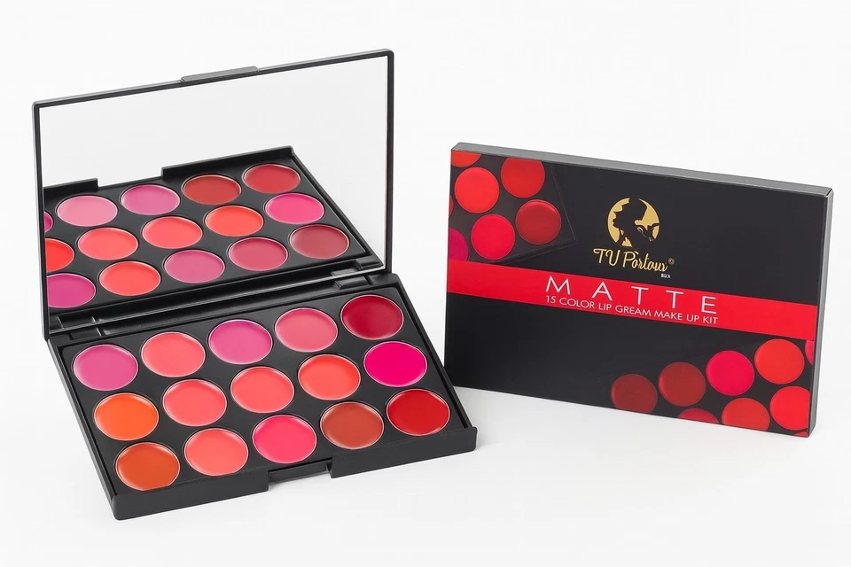 15 Colour Lip Cream Makeup Kit – Long-Lasting, Waterproof Lip Gloss & Matte Set - Image 2 of 4