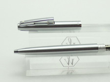 Vintage Sheaffer Imperial 444 Steel Ballpoint Pen, CT, Blue Ink, Stickered *MINT