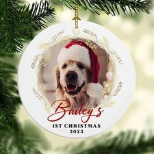 Personalized Pet Photo Ornament, Custom Dog Christmas Ornament, Pet Memorial ...