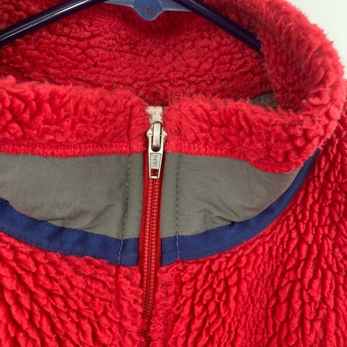 Patagonia Retro Deep Pile Full Zip Pomegranate Red Gray Jacket Men’s XL Pocket - Bild 6 von 9