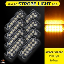 8pcs Amber 12 Led Car Truck Emergency Warning Caution Hazard Flash Strobe Light