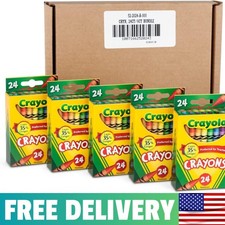 Crayons, Bulk School Supplies For Kids, 24 Count Crayon Box , Assorted Colors