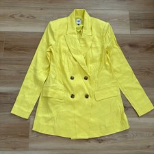 CAbi Glow Up Linen Blend Blazer XS